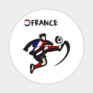 Dynamic France Soccer Player Pose V1-3 Magnet